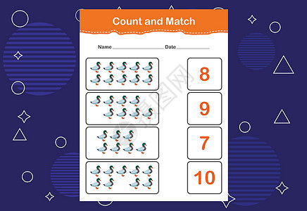 计数并匹配正确的数字 数一数有多少只鸟并选择正确的数字插图数学代数测验工作教育计算玩具鸟类解决方案图片