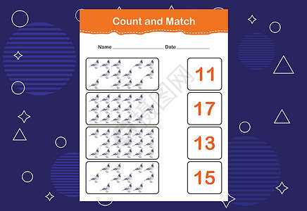 计数并匹配正确的数字 数一数有多少只鸟并选择正确的数字数学幼儿园游戏鸟类逻辑教育数数团体学习消遣图片