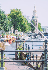 荷兰阿姆斯特丹市  欧洲旅游概念地标旅行文化建筑学建筑反射首都景观天空房子图片