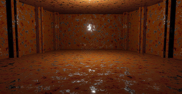 OuterSpace 空荡荡的发光充满活力的激光展示舞台走廊走廊入口聚光灯铜棕色或黄色抽象背景与产品空间 3D 渲染背景图片