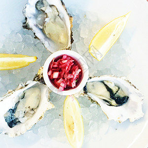 海鲜混合食品     健康饮食和美食烹饪配方的风格概念营养海岸牡蛎奢华市场柠檬贝壳贝类午餐海滩图片