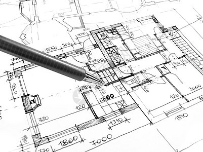 房屋项目的建筑绘图计划建筑 工程和房地产风格的概念工作插图房子承包商草稿测量建造建筑学住宅商业图片