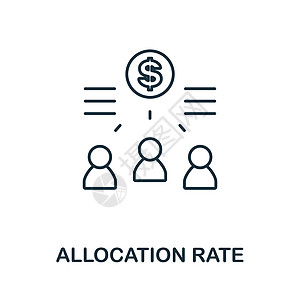 分配率平面图标 审计员收藏中的彩色元素符号 用于网页设计 信息图表等的平面分配率图标标志预算现金基金学期时间生长战略首都金融增量图片