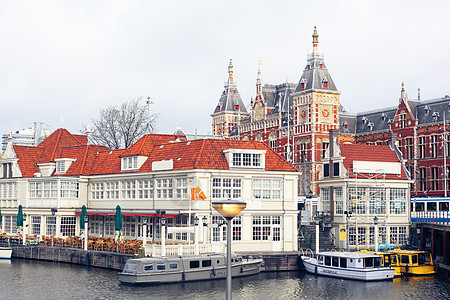 荷兰阿姆斯特丹市  欧洲旅游概念天空特丹建筑学场景景观遗产游客建筑运河自行车图片
