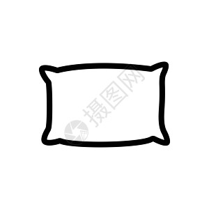 抱枕图标Pillow 线图标 白背景上的标志插画
