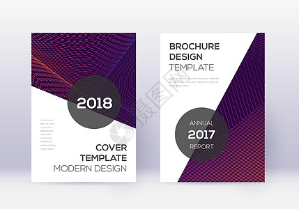 现代封面设计模板集 Violet 抽象杂志商业传单墙纸线条海报艺术品小册子创造力成套图片