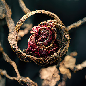 以干葡萄干干红玫瑰图示 3d插图木头药品荒野乡村绘画叶子摄影野花植物花束图片