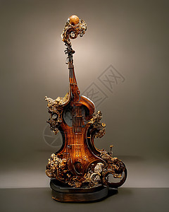 巴洛克小提琴雕像 3D插图的图片艺术交响乐协奏曲娱乐风格乐器歌曲乐队旋律中提琴图片