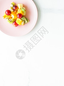 大理石 平板     饮食和健康生活方式概念的早餐用多汁水果沙拉石头蔬菜健康饮食食谱小吃素食甜点午餐植物性食物图片