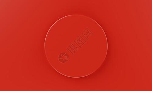 红色最佳最基本圆环产品讲台背景 摘要和对象概念 3D 插图解释图片