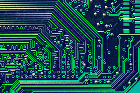主板的特写镜头对心脏计算机和电子线路是重要的 绿色科学电路记忆硬件处理器工程力量工业电脑数据图片