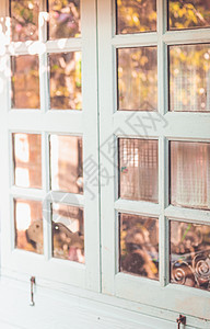 白色旧玻璃窗 有白色木质框架元件顺序结构的白色亮玻璃窗图片