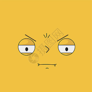 愤怒的 有表达情感的柔软的脸孔     矢量眼睛乐趣微笑化身漫画幸福艺术插图喜悦符号图片