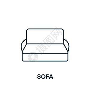 Sofa 图标 用于模板 网络设计和信息图的线条简单 Sofa 图标图片