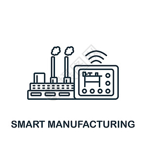 智能制造图标 用于模板 网络设计和信息图的线性简单图标;图片
