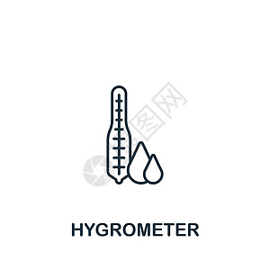 湿度计图标 用于模板 网页设计和信息图形的线条简单测量图标图片