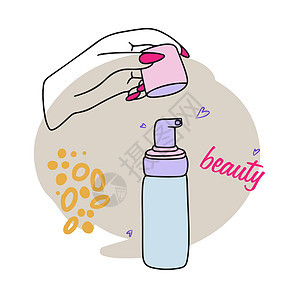 用于皮肤护理 手 手 自我护理 美容的化妆品瓶子凝胶泡沫插图管子治疗润肤保湿液体女士图片
