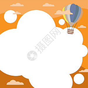 热气球插图飞越云层到达新的目的地 齐柏林飞艇漫游天空去更远的地方气球科学商业商务旅行人士计算机乐趣运动男人图片