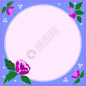 周围有叶子和花朵的框架和里面的重要公告 到处都是不同植物的框架和重要信息 与最近的想法的花卉圈子粉色庆典礼物墙纸绘画图形紫色问候图片