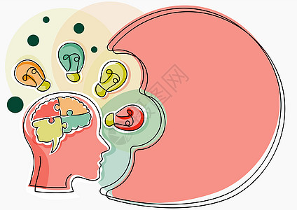 具有 脑思考谜 的人 在演示版板上展示了新辉煌的想法 商务人士介绍最新信息 执行者根据理性概念使用轻体积来做设计智慧男人人脑成功图片