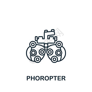 Phoropter 图标 用于模板 网络设计和信息图的线条简单图标图片