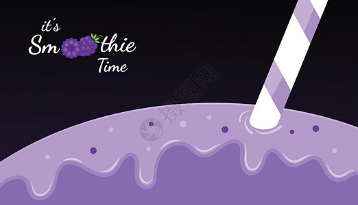 Violet 自然蓝莓黑莓徽标横幅气泡液体饮料酸奶甜点冰沙牛奶紫色插图标识图片