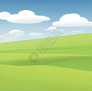 蓝色天空和云雾的绿地土地远景农村天气植物阳光农场场地晴天草原图片
