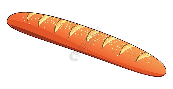 白色背景上逼真的新鲜出炉的长方形面包矢量糕点包子谷物蛋糕早餐面粉草图插图卡通片面包师图片