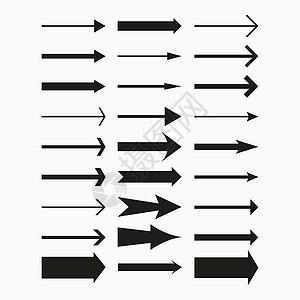 箭头大黑设置图标 箭头图标 箭头矢量集合 箭 光标 现代简单的箭头 矢量图收藏草图曲线指针黑色圆圈插图下载界面按钮图片