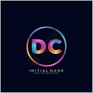DC 字母标识图标设计模板元素艺术插图创造力网络公司商业品牌字体卡片身份图片