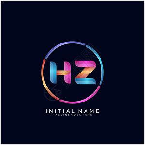 HZ 字母标志图标设计模板元素营销标签字体品牌黑色卡片公司标识身份网络图片