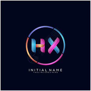 HX 字母标志图标设计模板元素艺术标签创造力品牌标识插图身份黑色网络营销图片