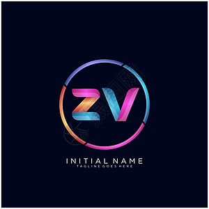 ZV 字母标识图标设计模板元素推广公司营销身份插图黑色品牌字体艺术卡片图片