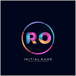 RO 字母标识图标设计模板元素创造力营销推广身份网络艺术公司商业黑色卡片图片