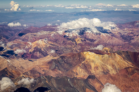 安第斯山脉和阿塔卡马的空中观测 火山地貌剧烈旅行风景目的地峡谷蓝色高原盐滩旅游气候环境图片