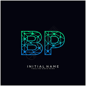 BP 字母标识图标设计模板元素黑色营销卡片网络字体公司标签推广品牌创造力图片
