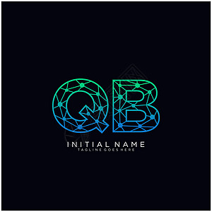 QB 字母标识图标设计模板元素黑色插图公司营销推广创造力网络艺术商业品牌图片