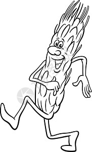 谷类食物漫画人物颜色页面的卡通耳图片
