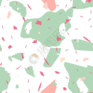 Terrazzo 无缝图案 粉色Vennetian 地板潮人矿物面料岩石路面衣服包装卵石婚礼马赛克图片
