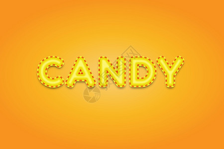 糖果字可编辑的文本效果 糖果 单词和字体可以更改插画
