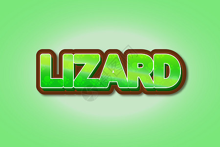 可编辑的文字效果 Lizard 单词和字体可以更改图片