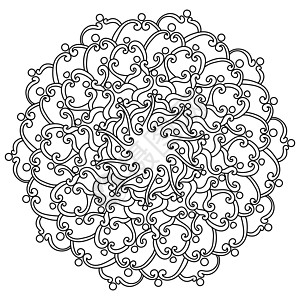 配有卷曲 编织和圆形对称元素的 Mandala 防控器图片