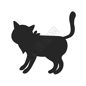 猫矢量图标 猫剪影符号 用于移动概念和网页设计的线性风格标志 房子动物符号标志插图 矢量图形矢量 每股收益兽医打印动物群猫咪哺乳图片