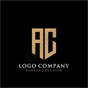 AC 字母标志图标设计模板元素标签空调品牌网络身份创造力黑色推广卡片字体图片