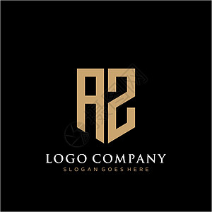 AZ 字母标志图标设计模板元素商业插图创造力字体黑色身份网络标识标签推广图片