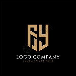 FY 字母标志图标设计模板元素标签推广创造力品牌身份网络黑色字体艺术公司图片