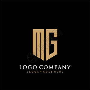MG 字母标志图标设计模板元素卡片黑色营销网络字体推广标识创造力插图品牌图片