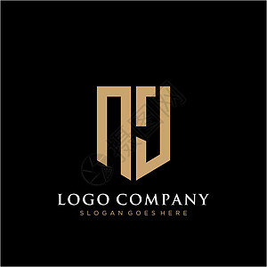 新泽西州NJ 字母标识图标设计模板元素品牌营销艺术商业身份创造力插图推广标签公司设计图片
