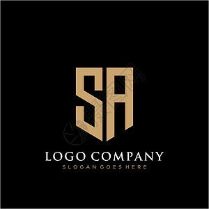 SA 字母标识图标设计模板元素创造力品牌黑色插图公司身份标签商业营销卡片图片