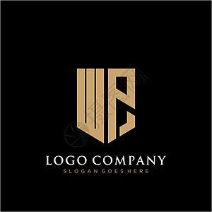 WP 字母标志图标设计模板要素网络营销标签创造力公司艺术品牌卡片标识黑色图片
